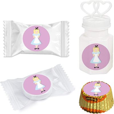 Koyal Wholesale Chocolate Drop Labels, Alice in Wonderland - Alice, Cheshire Cat, Happy Birthday, 216-Pack Image 3