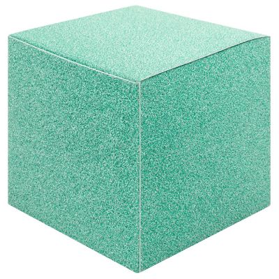 Koyal Wholesale Diamond Blue  Glitter Gift Favor Tuck Boxes, 3" Cube Favor Box, Bulk 50-Pack, Party Favor Gift Box Image 1