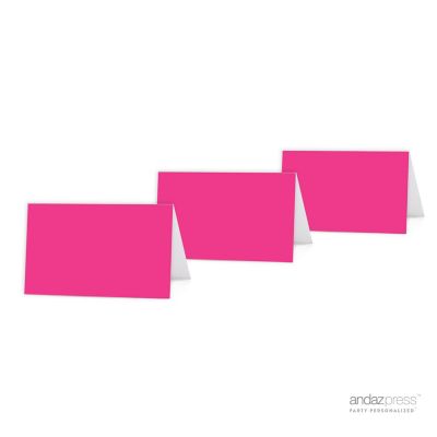 Koyal Wholesale Fuchsia Color Blank Table Tent Printable Place Cards, 20-Pack Image 1