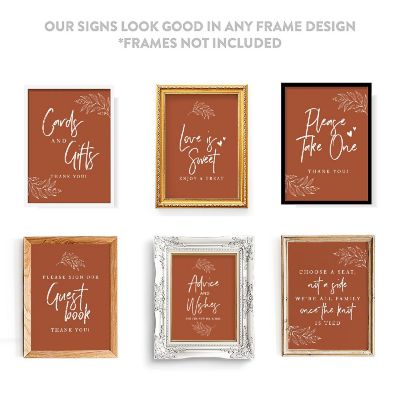 Koyal Wholesale Terracotta Line Design Wedding Signs Bundle Set for Ceremony, Reception Decor Signage, 8.5 x 11", 30-Pack Image 2