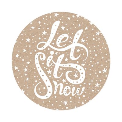 Kraft Brown Christmas Let It Snow Labels Image 3