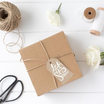 Kraft Brown Christmas Let It Snow Tags Image 1