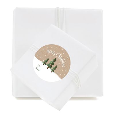 Kraft Brown Christmas Tree To/From Label Image 2