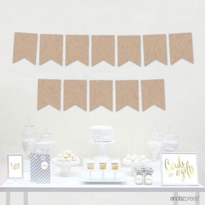 Kraft Brown Pennant Banner Image 1