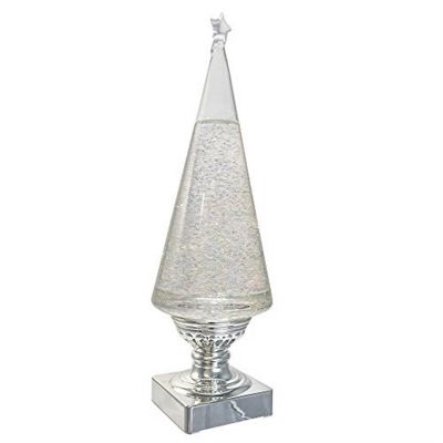 Kurt Adler Battery-Operated Lava Light Tree, 14-Inch, Clear and Silver Image 1