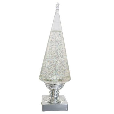 Kurt Adler Battery-Operated Lava Light Tree, 14-Inch, Clear and Silver Image 2