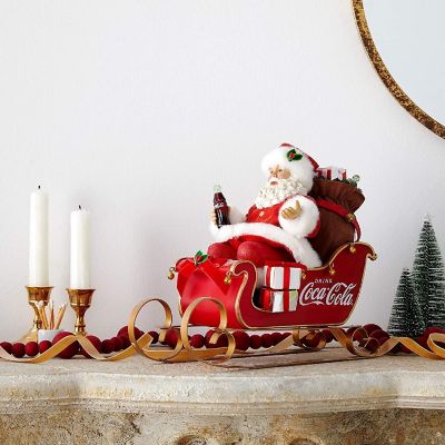 Kurt Adler CC5202 Coca-Cola Santa in Sleigh Tabletop Christmas Decoration, 10 inches Image 3