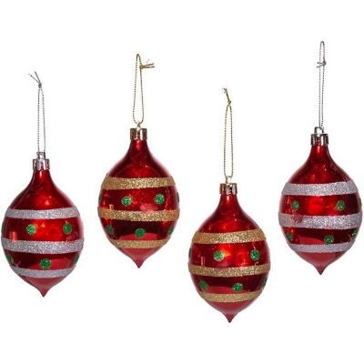 Kurt Adler Christmas Ornament Set 4 Piece, Plastic Set, Multi-Colored, 2.5 Inches Image 3