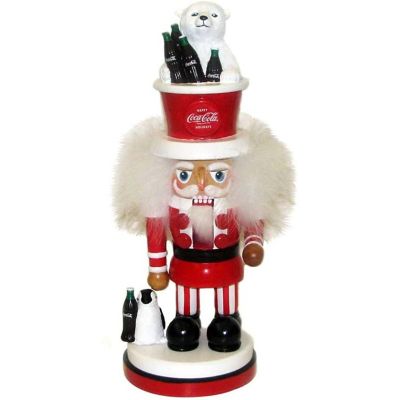 Kurt Adler Coke Nutcracker with Polar Bear Hat, 15 Inches Image 1