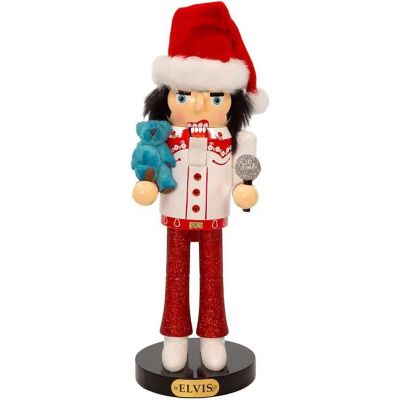 Kurt Adler Elvis Presley with Teddy Bear Nutcracker- Multicolored- 10 Inches Image 1