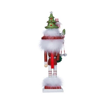 Kurt Adler Hollywood Christmas Tree Hat Wood Nutcracker 18 Inch Multicolor Image 1