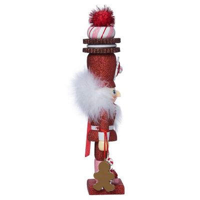 Kurt Adler Hollywood Red Gingerbread Nutcracker with Cookie Hat, 12 inches Image 2