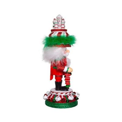 Kurt Adler Hollywood Red White and Green Candy Tower Hat Nutcracker 15 Inch Image 1
