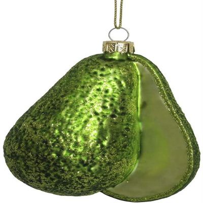 Kurt Adler J8536 Glass Avocado Ornament, 4 Inches Image 1