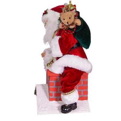 Kurt Adler Kringles Chimney Santa Christmas Figurine 16 Inch Multicolor KK0102 Image 2