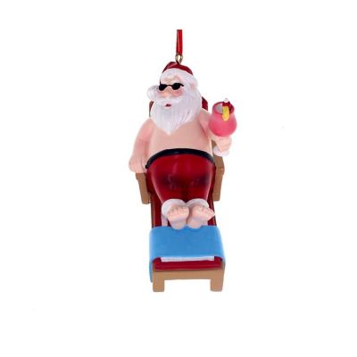 Kurt Adler Lounge Chair Santa Ornament, 2.6" Image 1