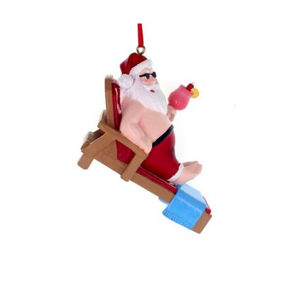 Kurt Adler Lounge Chair Santa Ornament, 2.6" Image 2