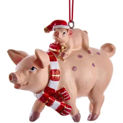 Kurt Adler Pig and Piglet Ornament Image 1
