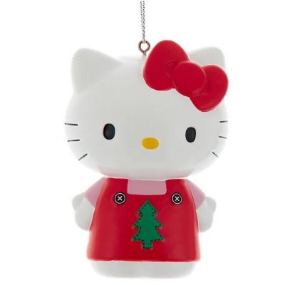 Kurt Adler Plastic Christmas Ornament, Hello Kitty, 3.5in Image 1