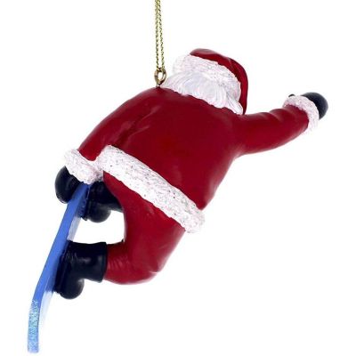 Kurt Adler Resin Christmas Tree Ornament, Snowboard Santa Image 2