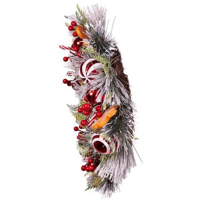 Kurt Adler Un-Lit Gingerbread Flocked Wreath, 20in Image 1