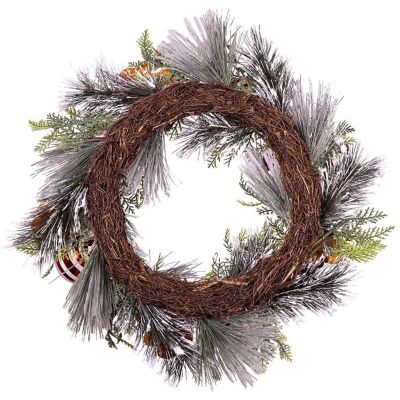 Kurt Adler Un-Lit Gingerbread Flocked Wreath, 20in Image 2