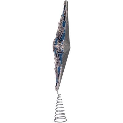 Kurt S. Adler 8-Point Blue and Silver Star Treetop Tree Topper, 16 Inch Image 3