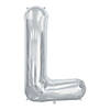 &#8220;L&#8221; Silver Letter 34" Mylar Balloon Image 1