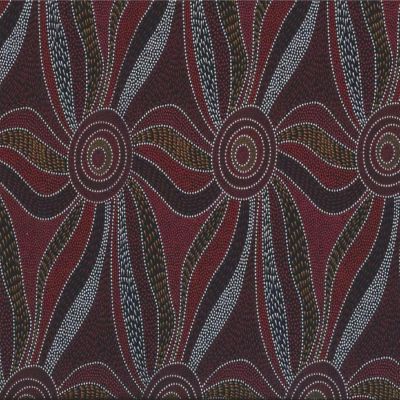 Ladies Dancing with Water Paints Red Australian Aboriginal MS Textiles CottonBTY Image 1