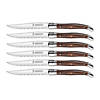 Laguiole Wood Handle Steak Knives Set Of 6-Brown & Gray Image 1