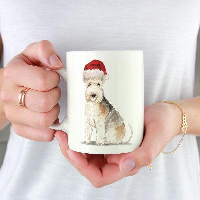 Lakeland Terrier Santa Hat Ceramic Mug Image 1
