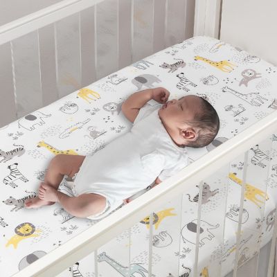 Lambs & Ivy Animal Jungle Soft 100% Cotton Jersey Baby Fitted Crib Sheet Image 2