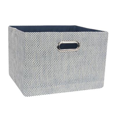 Lambs & Ivy Blue Foldable/Collapsible Storage Bin/Basket Organizer with Handles Image 1