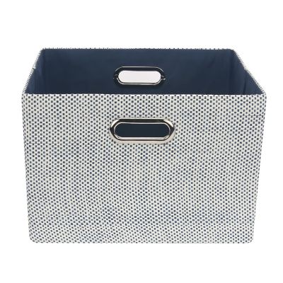 Lambs & Ivy Blue Foldable/Collapsible Storage Bin/Basket Organizer with Handles Image 1