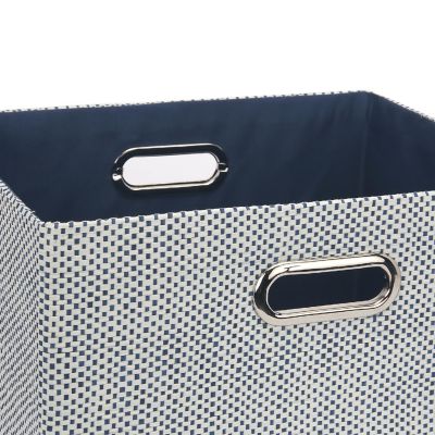 Lambs & Ivy Blue Foldable/Collapsible Storage Bin/Basket Organizer with Handles Image 2