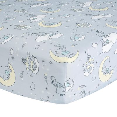 Lambs & Ivy Disney Baby Cozy Friends Winnie the Pooh Gray Fitted Crib Sheet Image 1