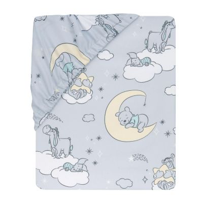 Lambs & Ivy Disney Baby Cozy Friends Winnie the Pooh Gray Fitted Crib Sheet Image 3