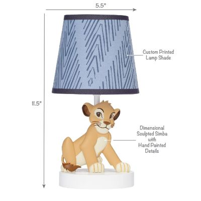Lambs & Ivy Disney Baby Lion King Adventure Blue Lamp with Shade & Bulb - Simba Image 2