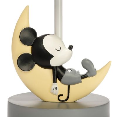 Lambs & Ivy Disney Baby Mickey Mouse Gray Celestial Lamp with Shade & Bulb Image 1