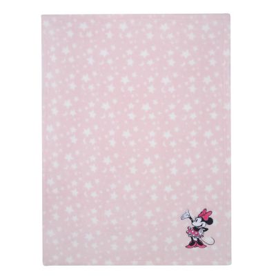 Lambs & Ivy Disney Baby Minnie Mouse Stars Pink Soft Fleece Baby Blanket Image 1