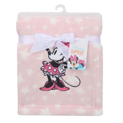 Lambs & Ivy Disney Baby Minnie Mouse Stars Pink Soft Fleece Baby Blanket Image 3