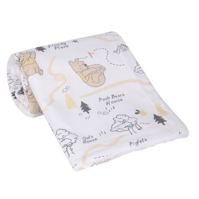Lambs & Ivy Disney Baby Pooh and the Hundred Acre Woods White Baby Blanket Image 2