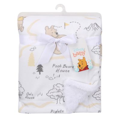Lambs & Ivy Disney Baby Pooh and the Hundred Acre Woods White Baby Blanket Image 3
