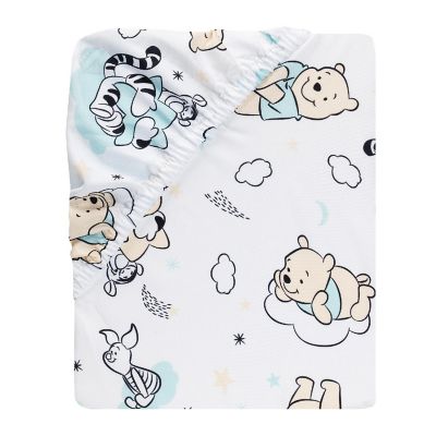 Lambs & Ivy Disney Baby Winnie the Pooh Hugs White Fitted Crib Sheet Image 2