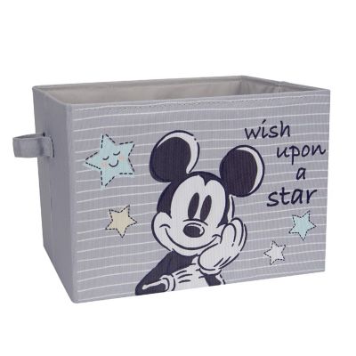 Lambs & Ivy Disney Mickey Mouse Gray Foldable Storage Basket/Container/Bin Image 1