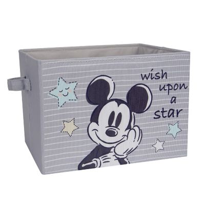 Lambs &amp; Ivy Disney Mickey Mouse Gray Foldable Storage Basket/Container/Bin Image 1