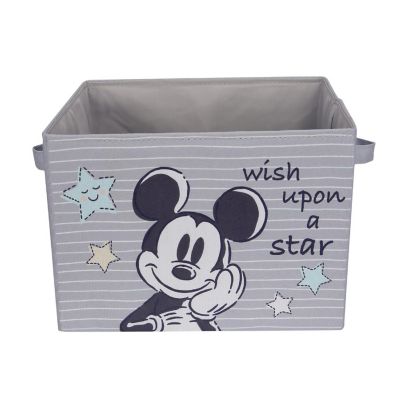 Lambs &amp; Ivy Disney Mickey Mouse Gray Foldable Storage Basket/Container/Bin Image 1