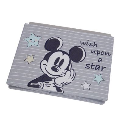 Lambs &amp; Ivy Disney Mickey Mouse Gray Foldable Storage Basket/Container/Bin Image 3