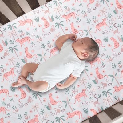 Lambs & Ivy Enchanted Safari Animals 100% Cotton Jungle Baby Fitted Crib Sheet Image 1