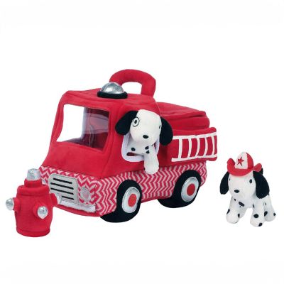 Lambs &amp; Ivy Fire Truck 5pc Developmental Plush Soft Toy Interactive Play Set Image 1